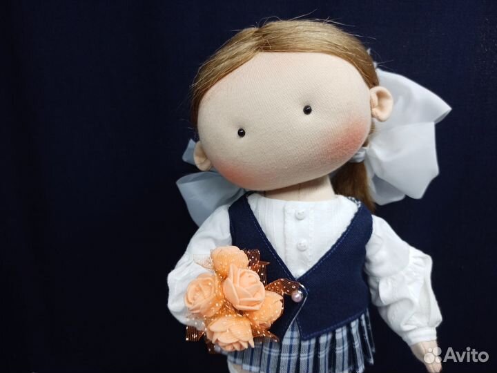 Текстильная кукла ручной работы Школьница