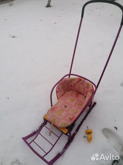Детские санки с колесами бу