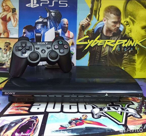 Sony Playstation 3 Ps3 SuperSlim Black 40 Игр