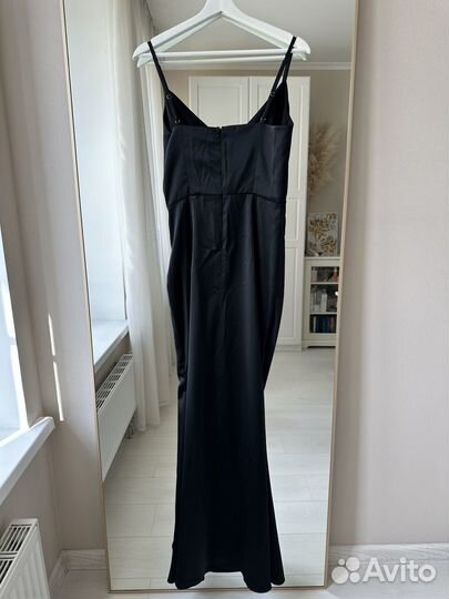 Lichi черное платье макси M с разрезом