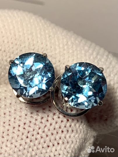 Пусеты с Топазом 2,4 карат (натур)
