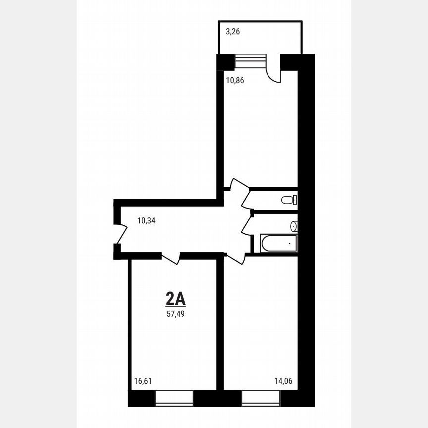 2-к. квартира, 57,5 м², 4/5 эт.