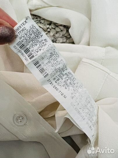 Zara рубашка шелк