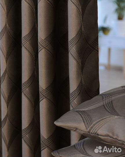 Комплект жаккард Альба Кофейный готовые