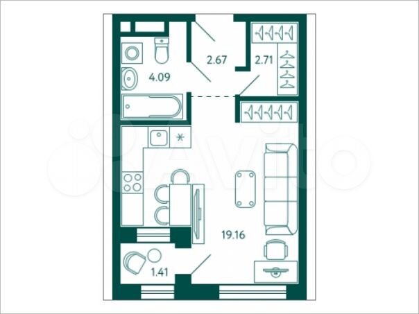 Квартира-студия, 29,3 м², 5/28 эт.