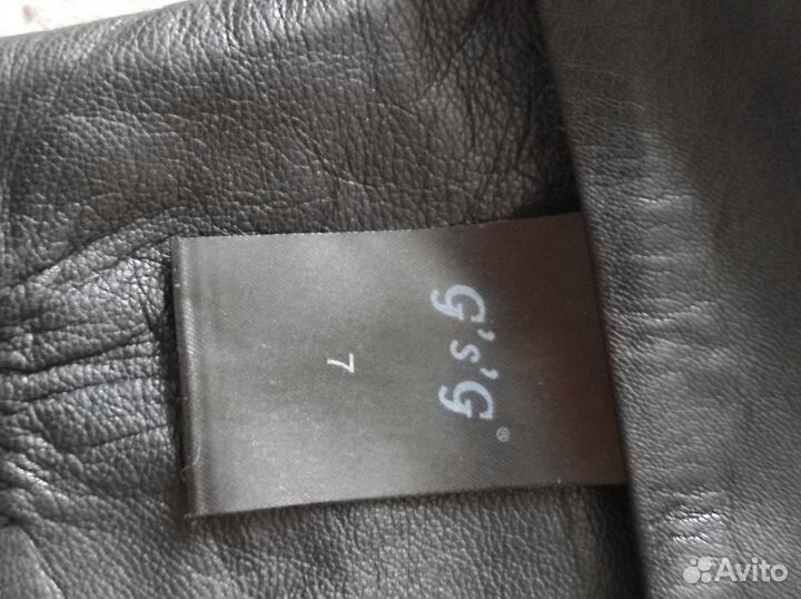 Перчатки женские длинные кожаные р. 7