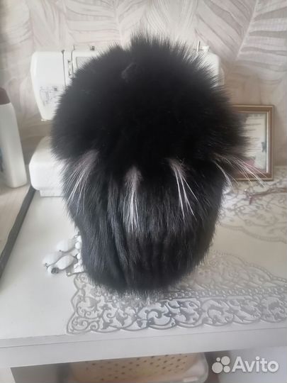 Шапка, вязаная норка