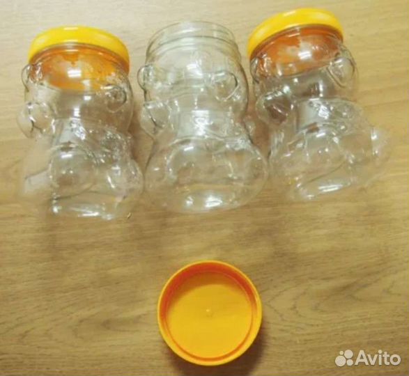 Банка, контейнер Мишка, пластик