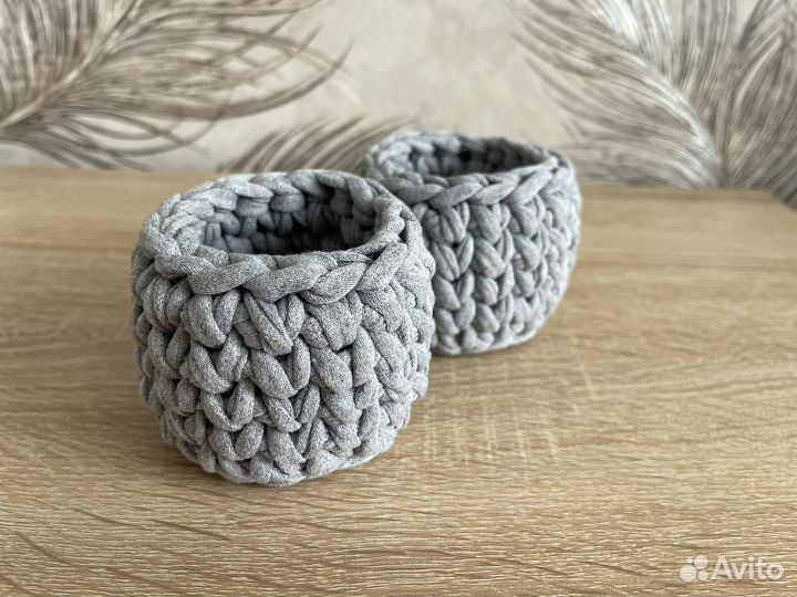 Корзинки из трикотажной пряжи и шнура