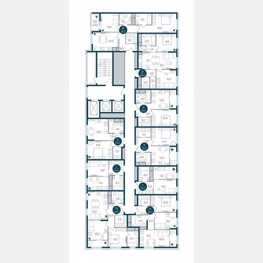 1-к. квартира, 33 м², 16/17 эт.