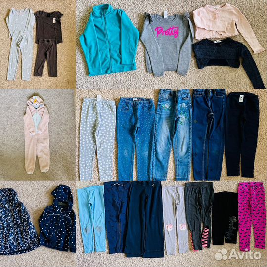 Большой пакет фирменных вещей на девочку, 122-128