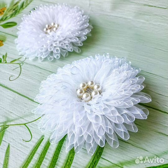 Нарядные белые банты 11см