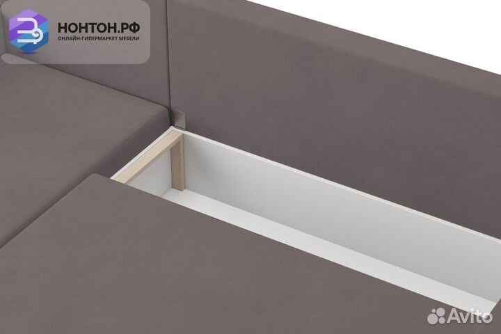 Диван угловой еврокнижка Мидгард светло-коричневый