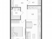 1-к. квартира, 47,7 м², 10/12 эт.