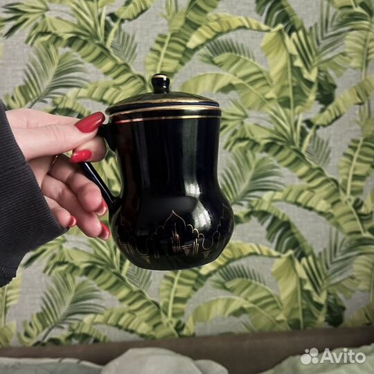 Кружка с крышкой СССР гжель