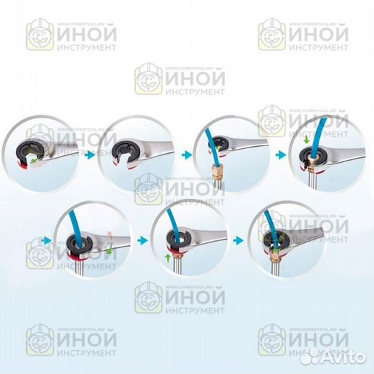 Ключ накидной разрезной с храповиком Набор 6шт