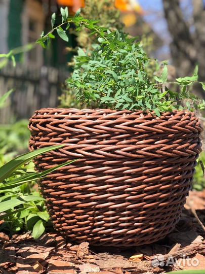 Кашпо из ротанга
