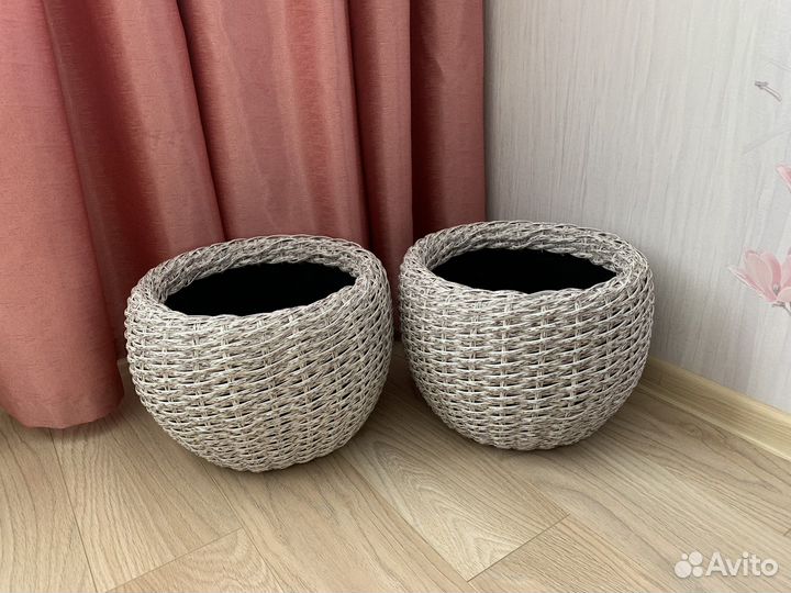 Кашпо, корзина из ротанга