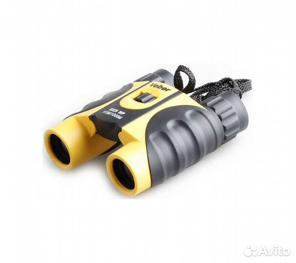 Бинокль Veber 10x25 WP черный-желтый