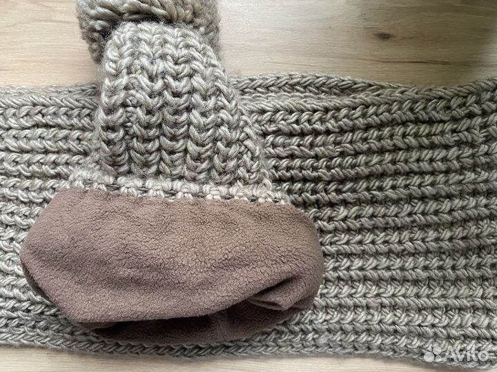 Шапка и шарф теплые комплект