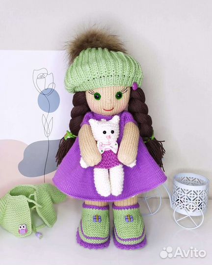 Игрушки связанные спицами. Кукла