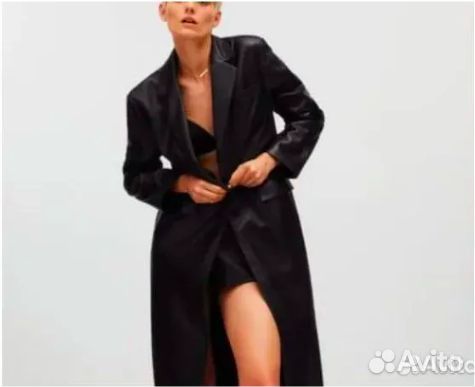 Кожаное пальто zara