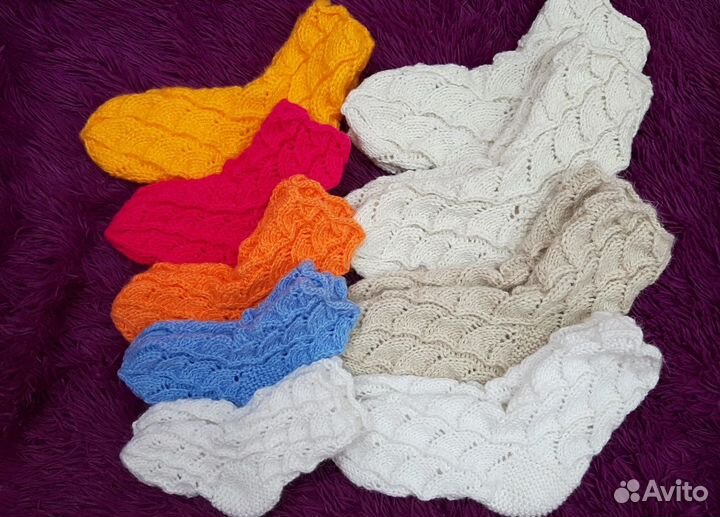 Носки шерстяные вязаные