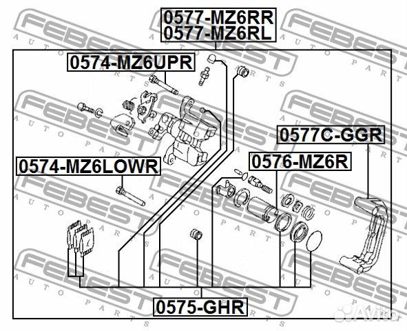 Втулка направляющая суппорта тормозного заднего