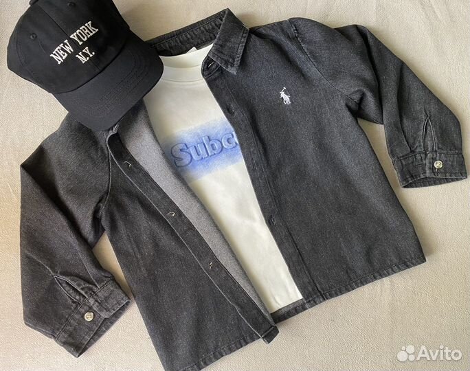 Джинсовая рубашка 90-140