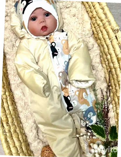 Конверт на выписку новорожденного весенний в роддом (бежевый)