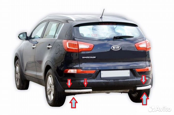 Защита заднего бампера углы Kia Sportage 2010-2015