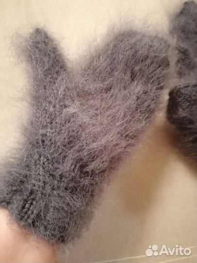 Варежки женские вязаные зимние