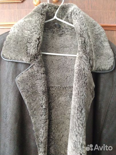 Дубленка мужская+ кепка кожа комплект турция