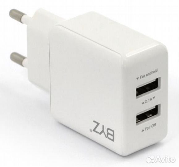 Быстрая зарядка 220 на 2,1А / 2,4А 2 х USB