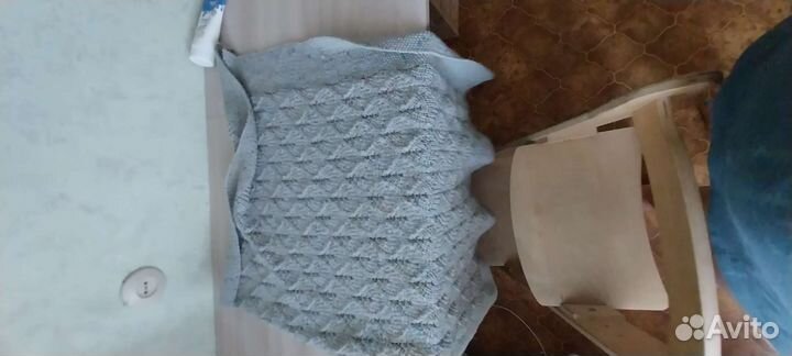 Вязаный плед в коляску