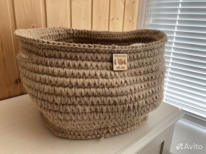 Корзинка из джута ручная работа новая