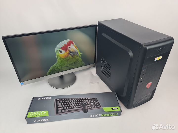 Офисный комплект пк DDR4 8GB + монитор 24 дюйма