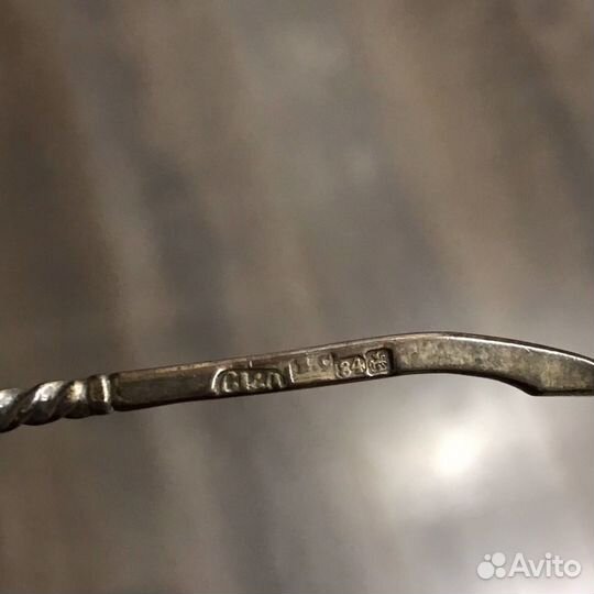 Старинная серебряная ложка 84 пробы