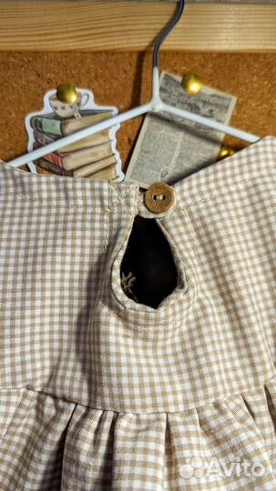 Манишка винтаж в стиле Unique Fabric в клетку