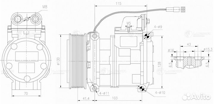 Компрессор кондиционера Mercedes-Benz Actros MP1