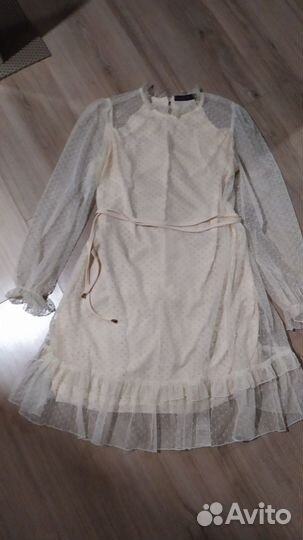 Платье женское белое шифон 44