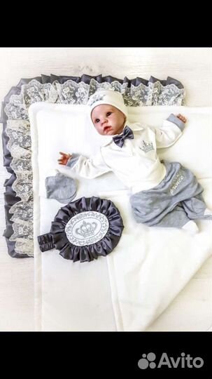 Одеяло-Комплект(конверт+бант) на выписку демисезон