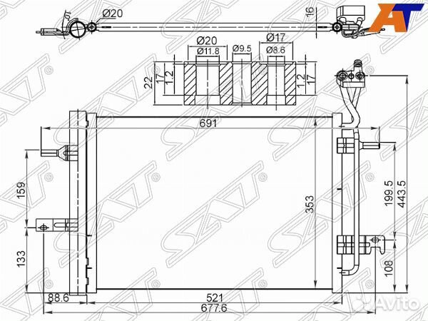 Радиатор кондиционера opel meriva 03-10