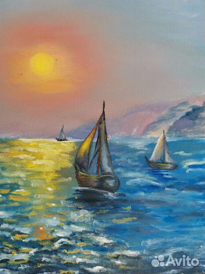 Картина маслом морской пейжаз