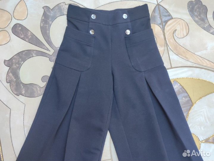 Брюки кюлоты чёрные для девочки noble people 122