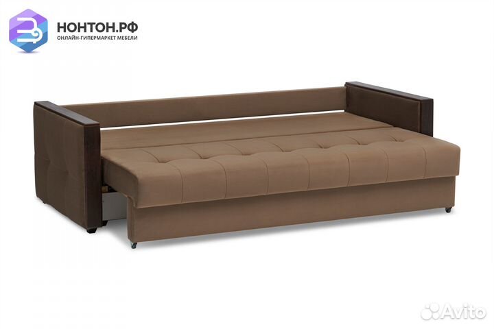 Диван еврокнижка Инсайд 3-х местный коричневый