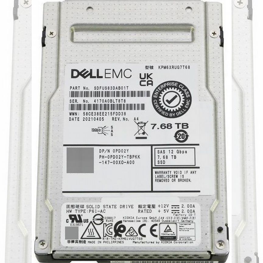 [MZ7L37T6HBLA] Dell Pd02y Kpm6xrug7t68 7.68tb Mz7l37t6hbla
