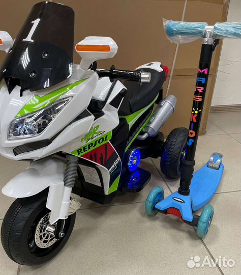Электромотоцикл детский, новый