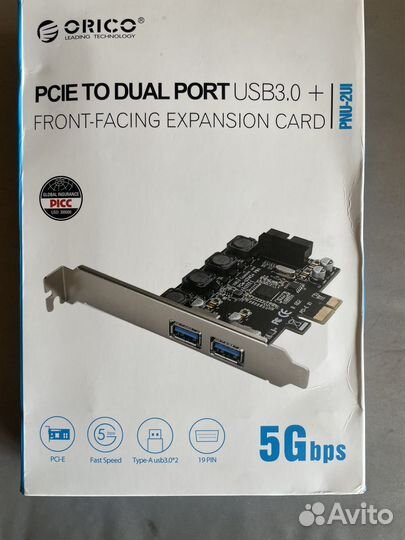 Сетевой контроллер Контроллер PCI-E USB 3.0 2-port