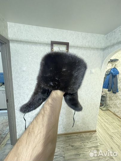 Норковая шапка мужская ушанка